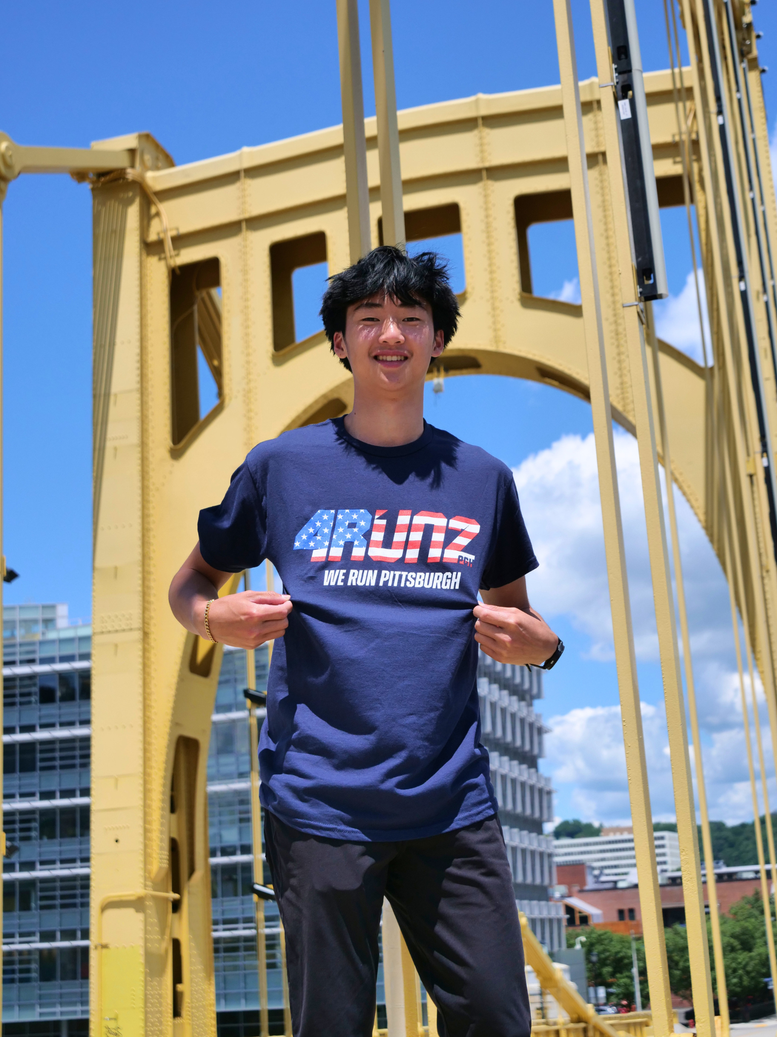 COMFY COTTON USA NAVY T-SHIRT
