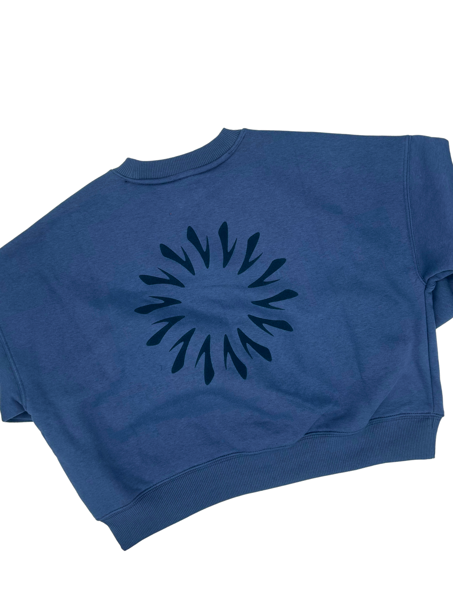 BROOKS CROPPED CREW STEEL BLUE